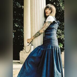 Stella McCartney Stylish Blue Denim Maxi Dress Size 38